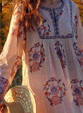 Bohemian Blossom Embroidered Maxi Dress