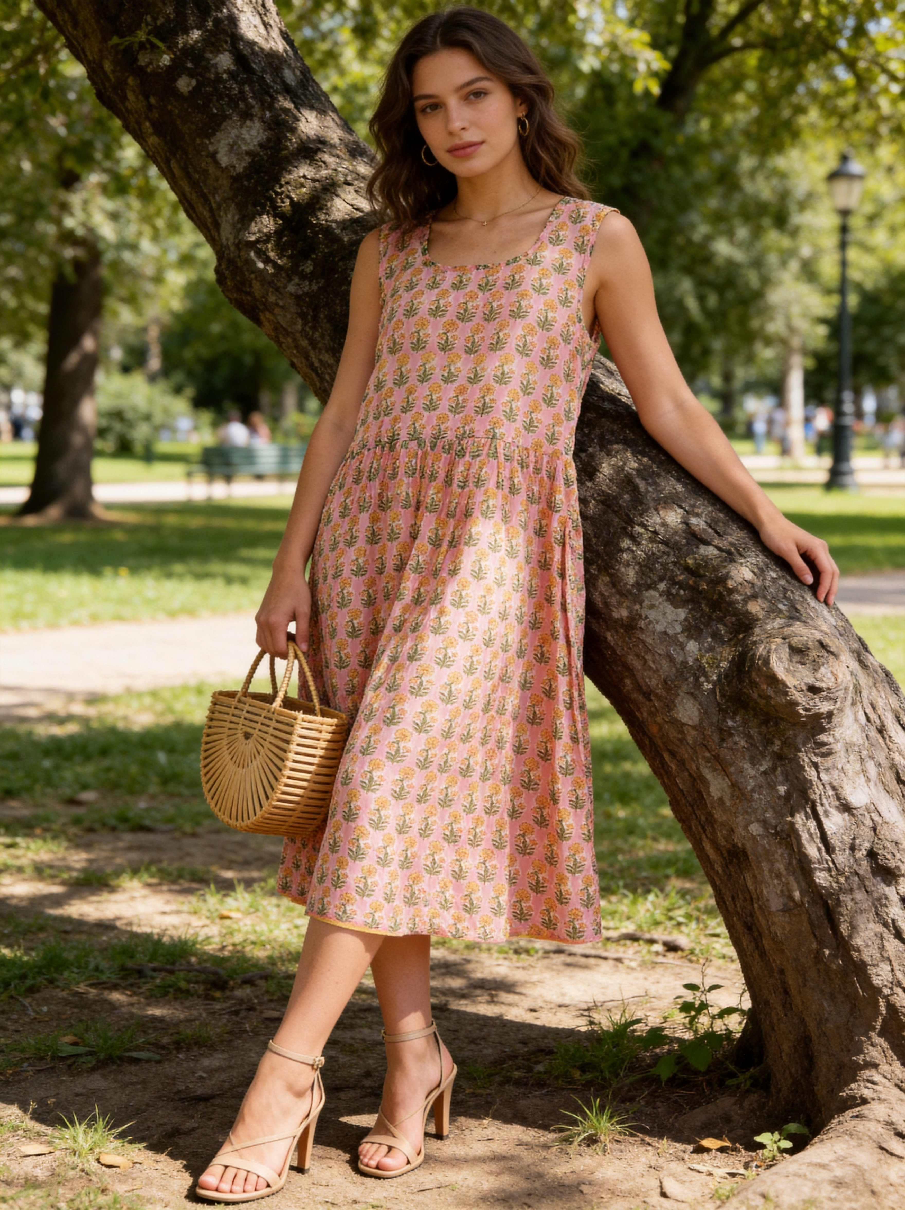Summer Elegies Sleeveless Midi Dress